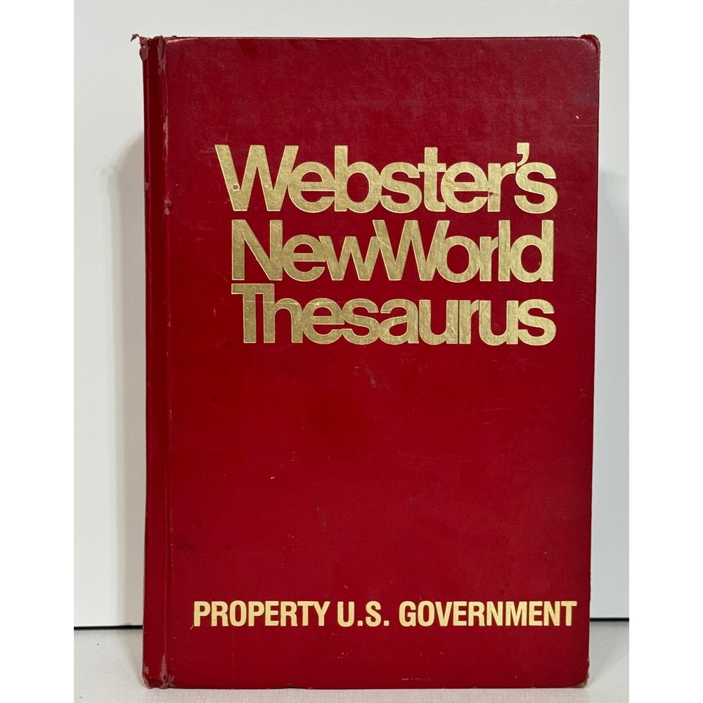 Webster's New World Thesaurus Hardcover Red Book Property U.S. Government 1985